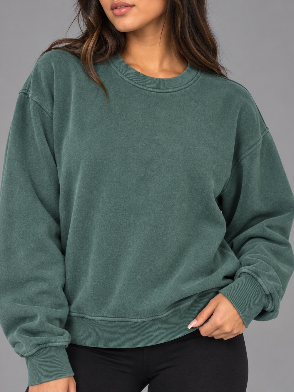 Kendall + Kylie Women’s Green Sage Crewneck Sweatshirt Size Small S